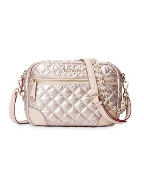 MZ Wallace Crosby Quilted Shoulder or Crossbody Bag - Metallic